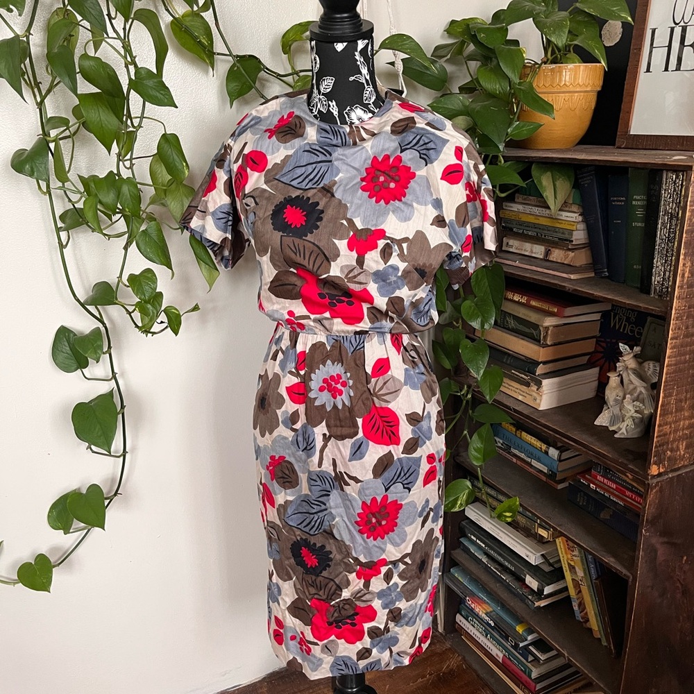 1960s floral print dress